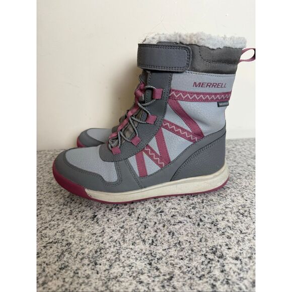MERRELL Girl's-Kid's Snow Crush SZ 2 Boots MK163129 Gray/Purple - Picture 1 of 5